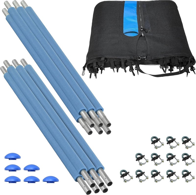 Upper Bounce Machrus Trampoline Safety Enclosure Set for 7.5 FT 10FT 12FT 13FT 14FT 15FT Frames - Includes Net, Poles & Hardware - Installs Outside Frame - Image 1