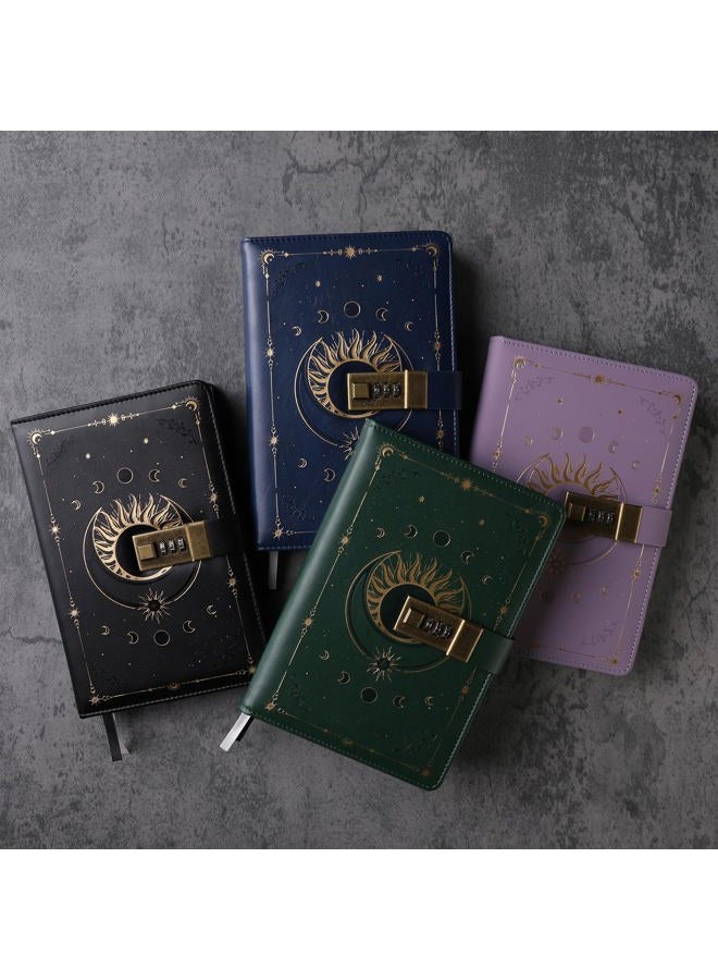 TIEFOSSI Diary with Lock, Vintage Sun Journal with Lock for Women Men, A5 Refillable Notebook with Lock for Writing, 224 Numbered Pages - Image 5
