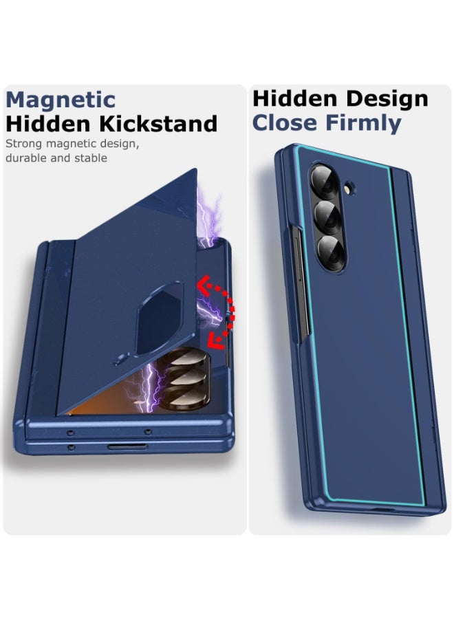 general for Samsung Galaxy Z Fold 6 Case with Kickstand, All-Inclusive Fold 6 Stand Case with Hinge Protection Cover Screen Protector Hard PC Bumper Protective Cover - Image 3