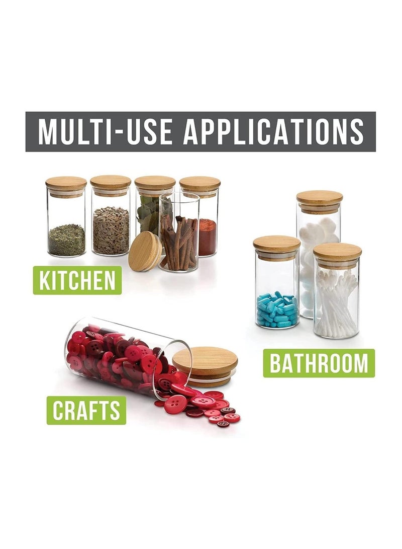 Voidrop Set of 12 Glass Candle Jars with Bamboo Lid 170ML - Image 4