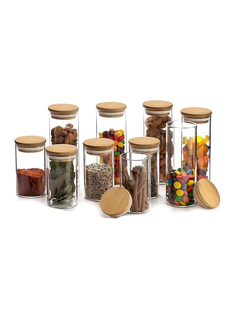Voidrop Set of 12 Glass Candle Jars with Bamboo Lid 170ML - Image 2