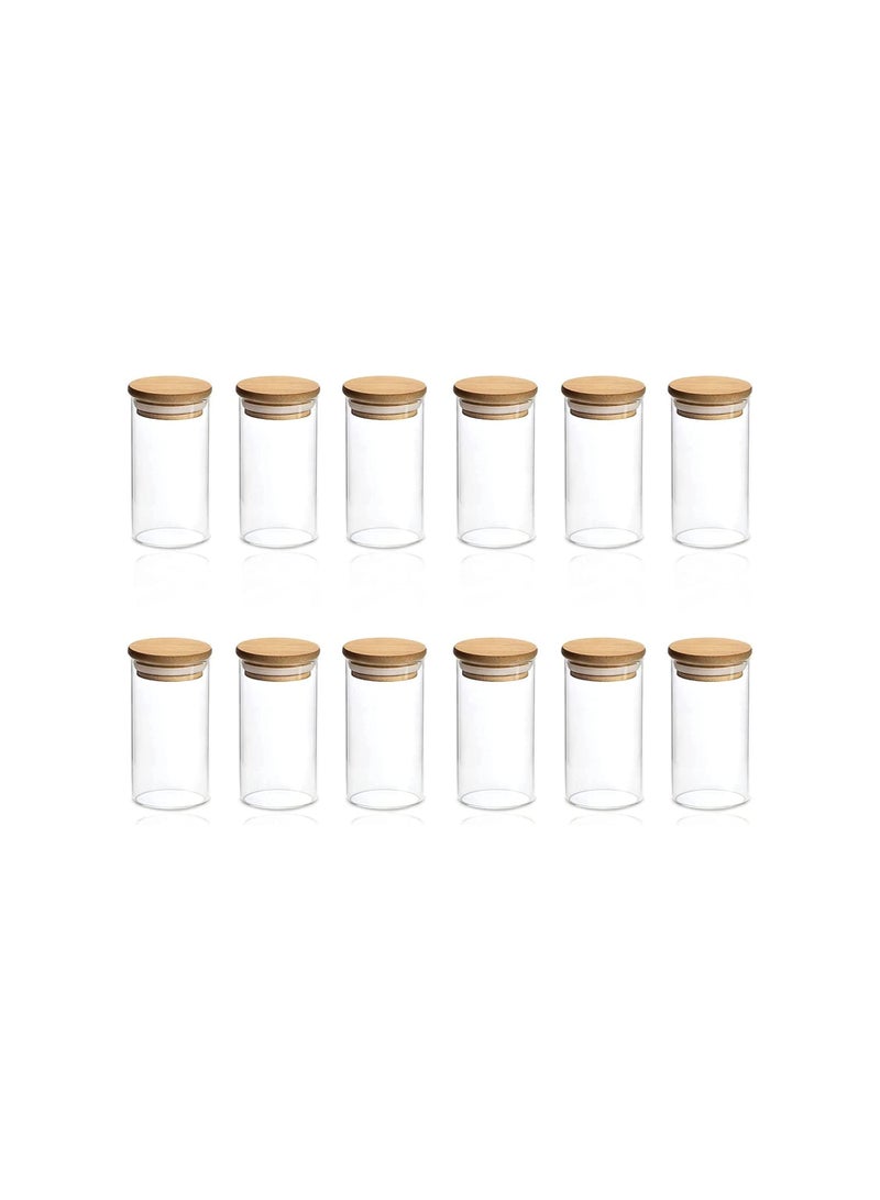 Voidrop Set of 12 Glass Candle Jars with Bamboo Lid 170ML - Image 1