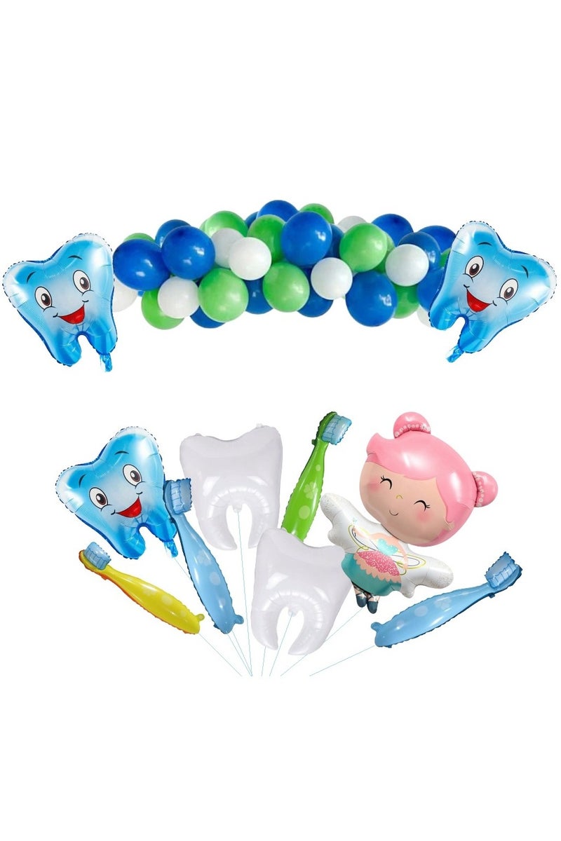Boxwoods First Tooth Party Balloons Set For Baby Boy Teeth Celebration And Dentist Office Decor - Image 1