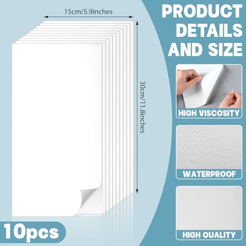 Innconee 10 Pcs Bathtub Hole Patch Siding Wall Repair Kit Waterproof Patch Holes Blemishes Tools Self Adhesive White Tape for Cracked Pool Liner Roof Skylight and Vinyl Skirting(White) - Image 2