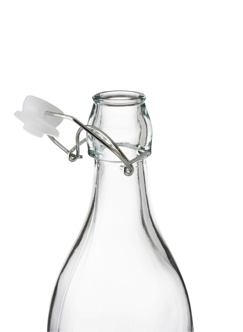 Set of 4 glass bottles with airtight lids – Fun Smile design 🌼😊 Multi-purpose for drinks, oil, and vinegar - Image 3