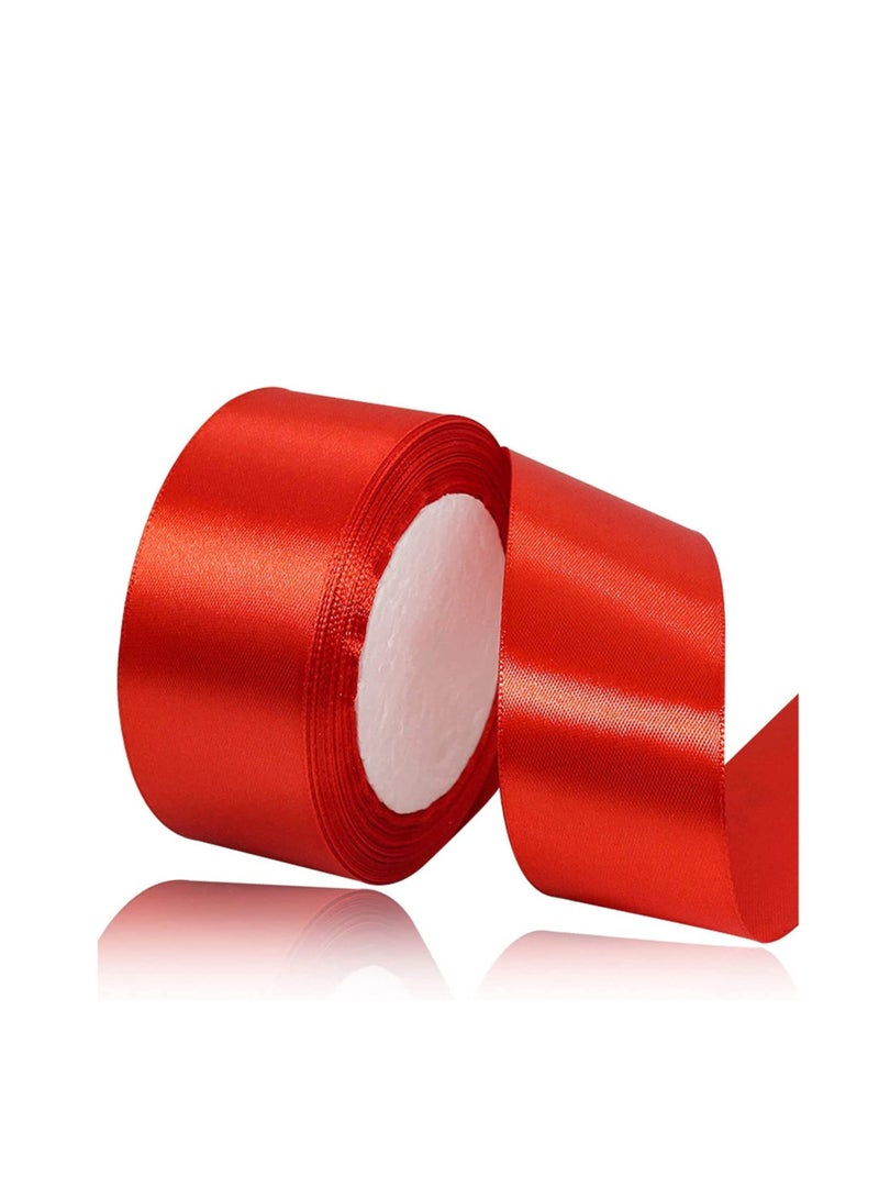 MARKQ Red Satin Ribbon 38mm x 25yd Fabric Polyester Ribbon for Gift Wrapping Party Favors Wedding Decorations Bow Making Bouquets Sewing Projects & Craft Supplies  - Image 1