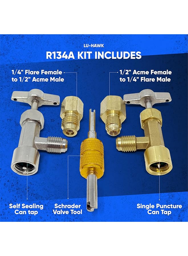 Excefore R134A Can Tap Valves, Self-Sealing And Puncture Style Refrigerant Can Tap With Tank Adapters For Refilling Automotive Air Conditioning Systems - Image 2