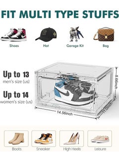 GoldenLike Shoe Storage Box Clear Plastic Shoe Organizer for Closet Stackable Shoes Box Sneaker Storage Bins with Magnetic Door Transparent Shoes Storage Container for Entryway  - Image 3