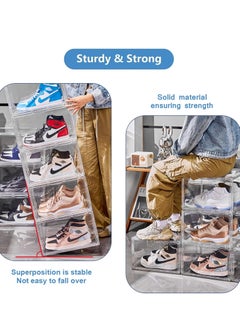 GoldenLike Shoe Storage Box Clear Plastic Shoe Organizer for Closet Stackable Shoes Box Sneaker Storage Bins with Magnetic Door Transparent Shoes Storage Container for Entryway  - Image 5