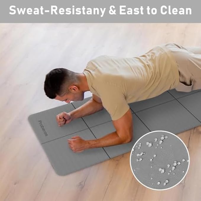 Proberos Portable Folding Yoga Mat With Carry Bag Tpe Yoga Mat Anti-Slip 5Mm Thicken - Image 5