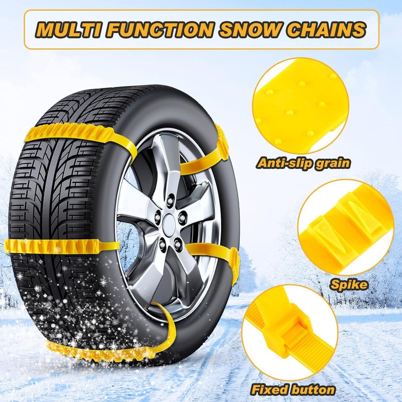 Tallew Snow Tire Chains - Nylon Snow Straps for Car Tires, 1.26" Width, Emergency Anti Skid Chains for Trucks, Universal Fit for Tires 175 to 295 mm (20 Pcs) - Image 3