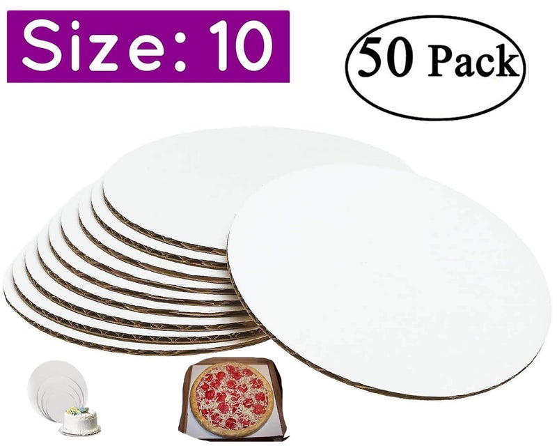 pizety (Pack of 50 10 Inch Cake Circles – Round Corrugated Cardboard Cake Boards for Baking, Pizza & Pies – Greaseproof, Food Safe, Heavy Duty Disposable Base - Image 3