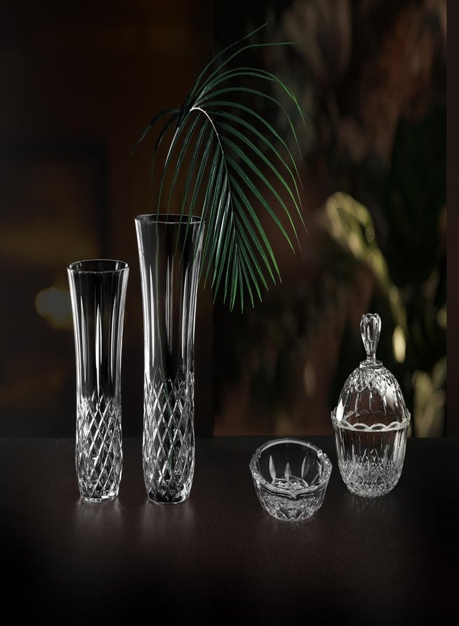 بارسكي مزهرية زجاجية - مزهرية زهور 10 بوصة - مزهرية طاولة - للزهور - الورود - تصميم مقصوص - صنع في أوروبا - من بارسكي - Image 2