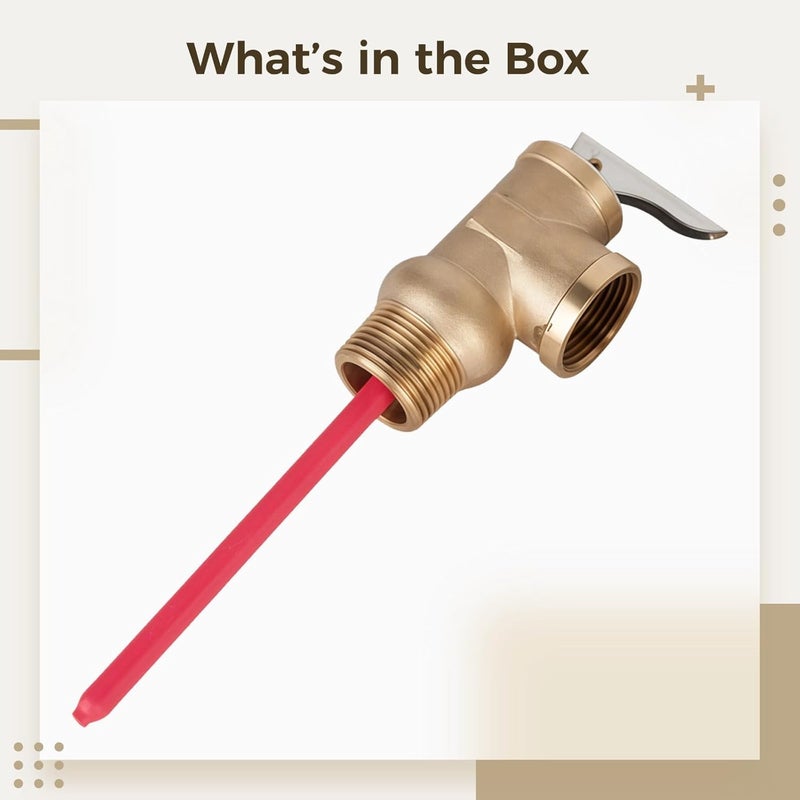G 3/4 Brass Boiler Pressure Relief Transducer, Temperature Control Device for Water Heaters, 150 Psi Rating, Long-Lasting, Easy Installation - Image 4