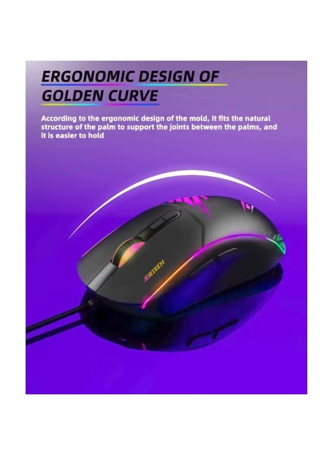 JERTECH SHOOTER XP14 RGB Gaming Mouse - Optical Sensor 3600 DPI - 1000 Hz Polling Rate - Braided Cable - Image 2