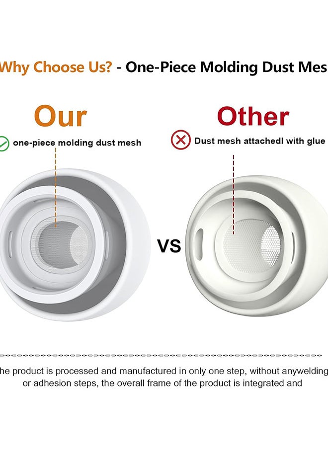 O Ozone silicone 3 Pair Replacement Ear Tips for AirPods Pro 2nd/1st Generation with Cleaner kit,Noise Reduction Hole With Cleaner kit (S/M/L)- White  - Image 4