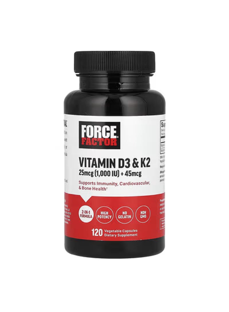 Vitamin D3 & K2 , 120 Vegetable Capsules