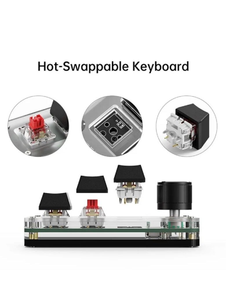 AROAQ Macropad Macro Mechanical Keyboard RGB Mini Gaming Custom Programming Knob Keypads Red Switch 3 Keys For Photoshop - Image 4