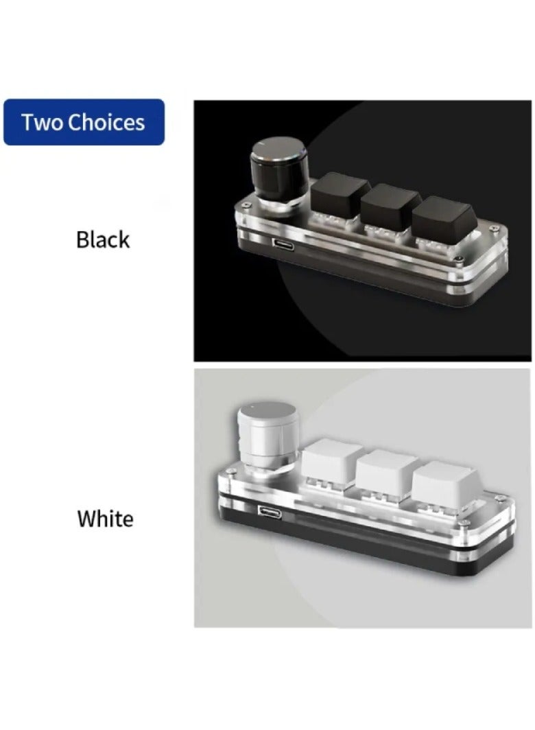 Macropad Macro Mechanical Keyboard RGB Mini Gaming Custom Programming Knob Keypads Red Switch 3 Keys For Photoshop