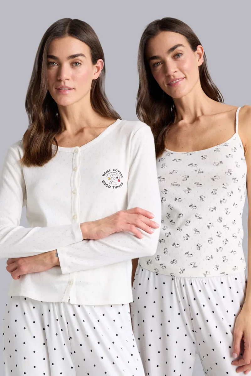 ديفاكتو Snoopy Regular Fit Long Sleeve 2 Piece Tops