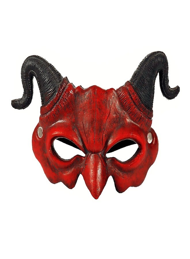 Soochat Devil Mask Demon Mask Scary Half Face Mask for Cosplay Halloween Masquerade Costume Party Accessories - Image 1