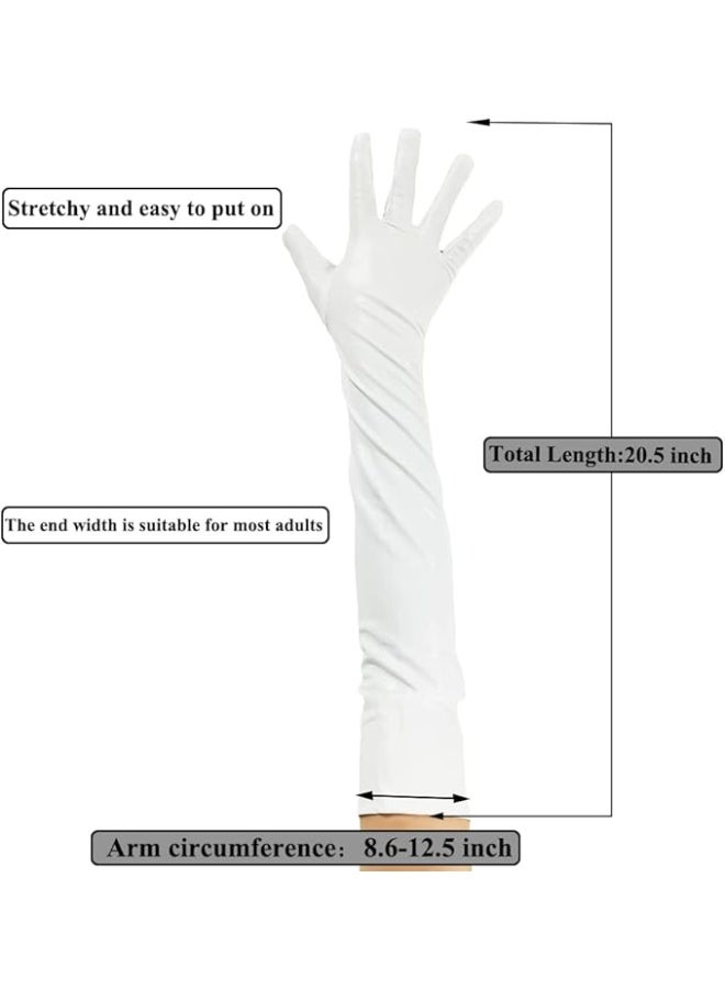 قفازات نسائية طويلة قابلة للتمدد من الجلد للمناسبات المسائية وأزياء الأوبرا - Image 2