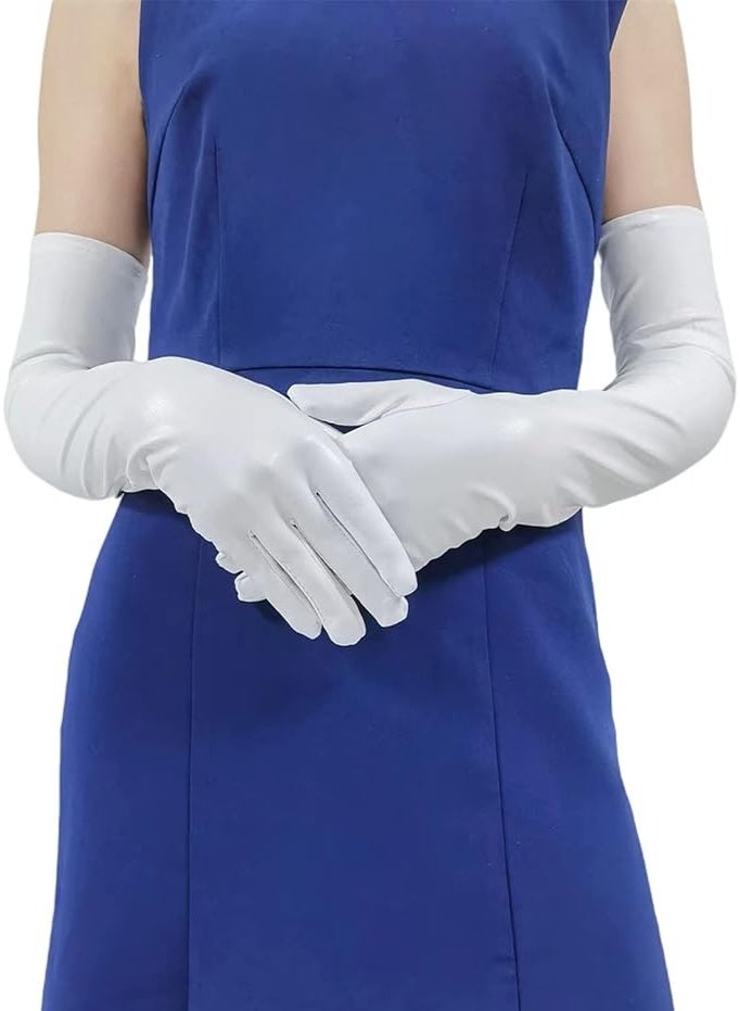 قفازات نسائية طويلة قابلة للتمدد من الجلد للمناسبات المسائية وأزياء الأوبرا - Image 3
