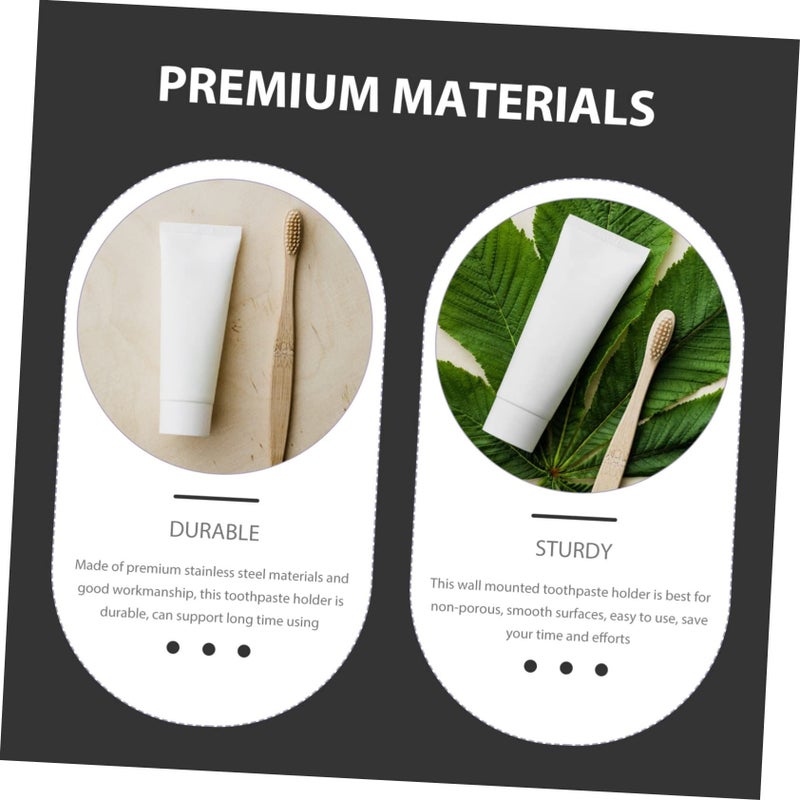 3 Sets Wall Mounted Stainless Steel Toothpaste Holders Bathroom Storage Rack Easy Install - Image 3