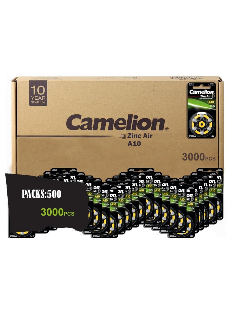 Camelion Camelion 15056010 Zinc Air Button Cells without Mercury A10/ZL 10/1.4 Volt Pack of 6 500 Packs