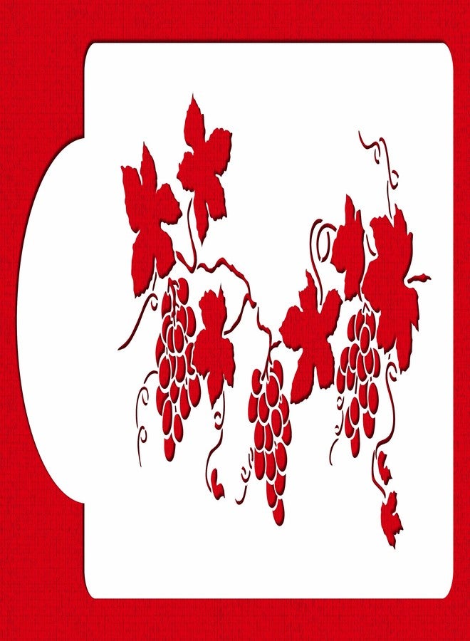 Designer Stencils C009 Grapevine Cake Stencil, Beige/semi-transparent - Image 1