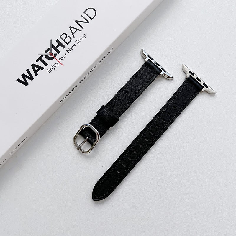 Suitable For Iwatch7 Apple Strap Small Waist Applewatch654321 Generation Se Leather Strap For Girls Thin - Image 1