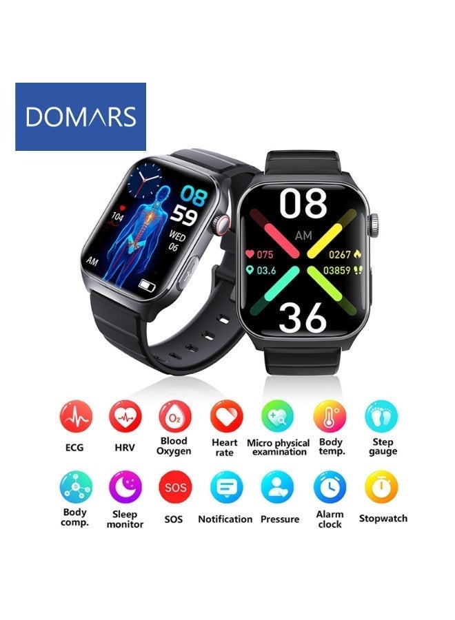دومرز‌ ساعة Domars الذكية للرجال والنساء، شاشة ديناميكية عالية الدقة مقاس 1.9 بوصة، إشعارات/مكالمات Bluetooth، ساعة لياقة بدنية، أكثر من 52 وضعًا رياضيًا، جهاز تتبع لياقة بدنية مقاوم للماء بمعيار IP67 مع مراقبة معدل ضربات القلب/النوم على مدار الساعة طوال أيام الأسبوع لأجهزة iPhone/Android - Image 1