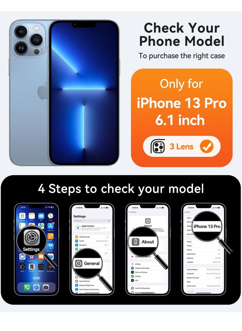 ESCASE Magnetic Cover for iPhone 13 Pro (6.1 Inches) MagSafe Compatible [Full Camera Protection], Translucent Matte Slim Protective Shockproof Case, Black - Image 2