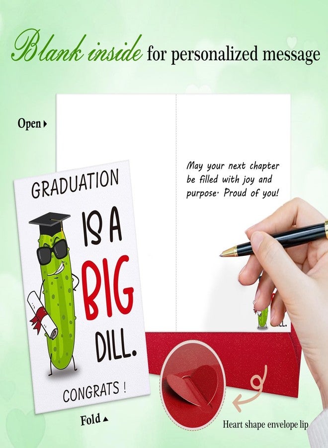 D4DREAM Funny Graduation Card for Him - Graduation Is a Big Dill Grads Gift Card with Envelope 2026 Congrats Grad Gifts for Son Daughter Friends High School Grads College Graduates - Image 4