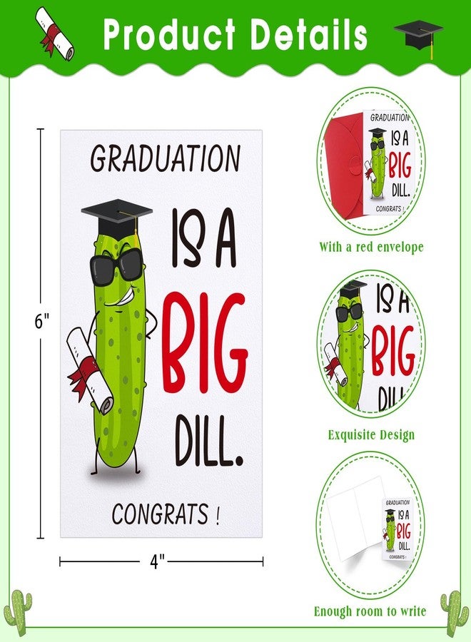 D4DREAM Funny Graduation Card for Him - Graduation Is a Big Dill Grads Gift Card with Envelope 2026 Congrats Grad Gifts for Son Daughter Friends High School Grads College Graduates - Image 3