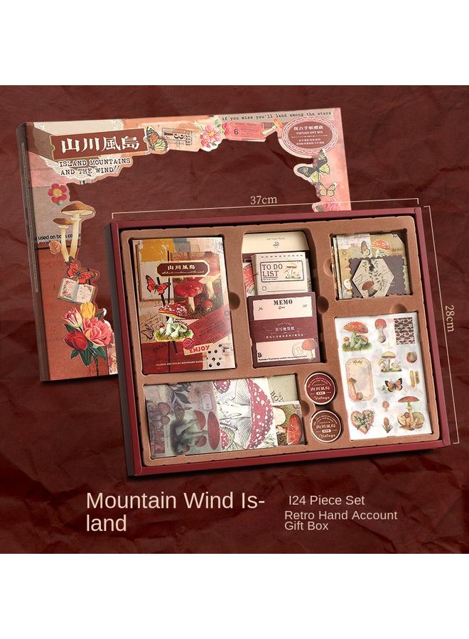 Bluejw Core Mo Retro Hand Account Mountain Series Material Gift Box Suit Literature And Art Europe And America DIY Hand Account Record Daily Suit - Image 1
