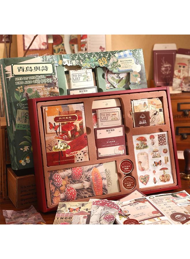 Bluejw Core Mo Retro Hand Account Mountain Series Material Gift Box Suit Literature And Art Europe And America DIY Hand Account Record Daily Suit - Image 2