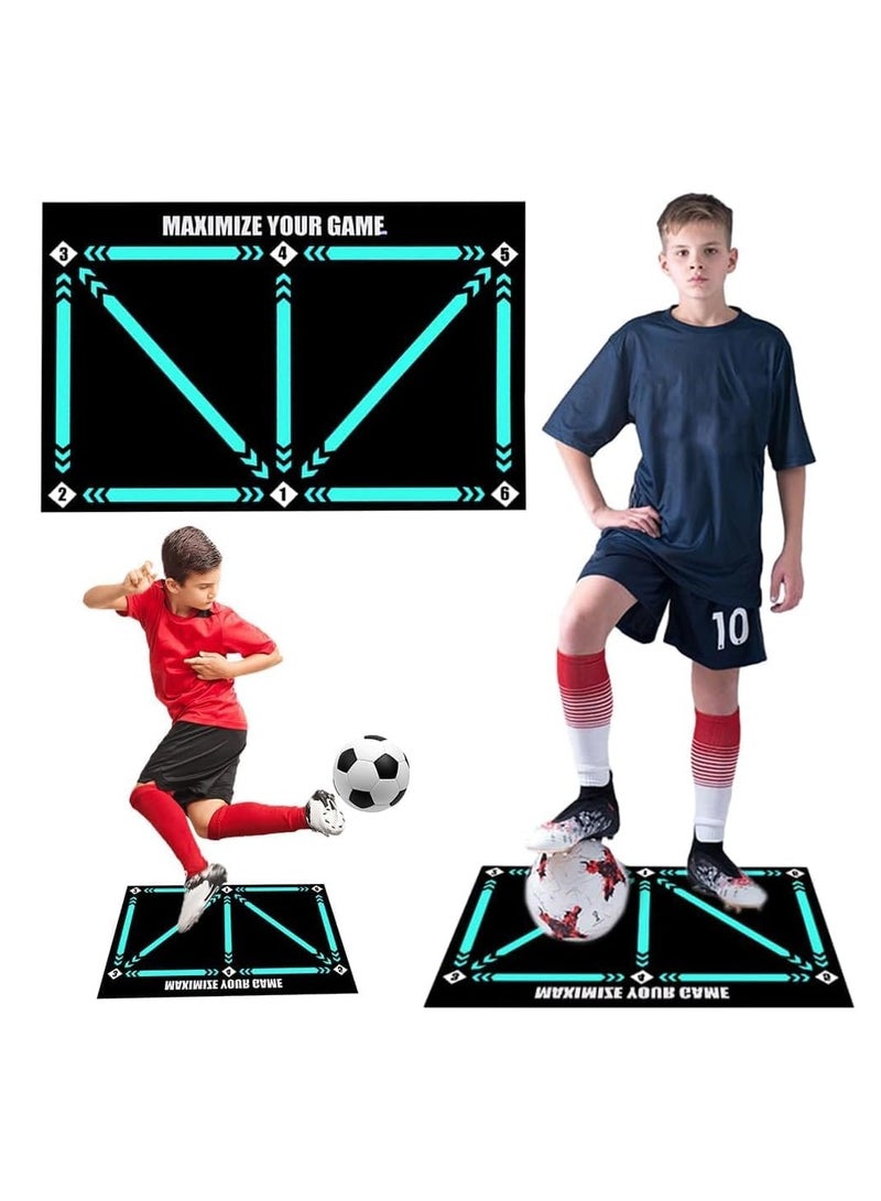 Football Footstep Training Mat, Dribble Silent Sport Mat, Silent Anti-Skid Shock Absorption Training Mat, Football Doormat Corner Field Training Mat, Training Pace Ball Sport Mat - Image 1