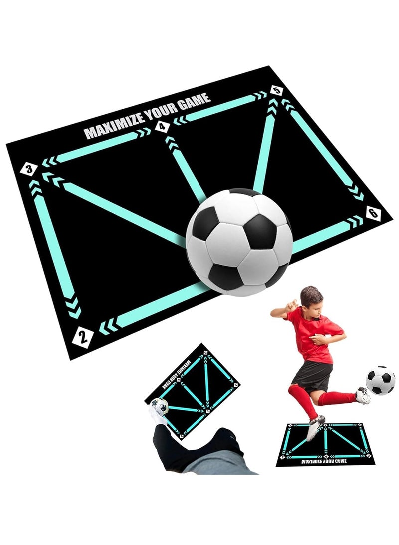 Football Footstep Training Mat, Dribble Silent Sport Mat, Silent Anti-Skid Shock Absorption Training Mat, Football Doormat Corner Field Training Mat, Training Pace Ball Sport Mat - Image 2