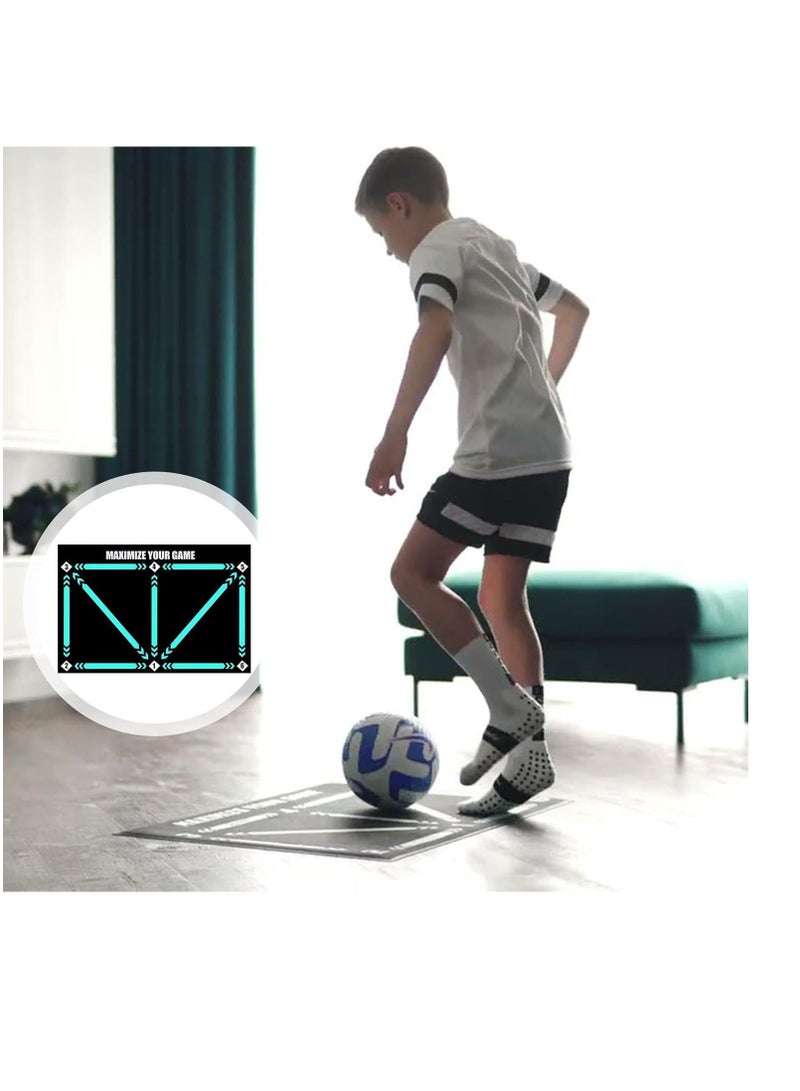 Football Footstep Training Mat, Dribble Silent Sport Mat, Silent Anti-Skid Shock Absorption Training Mat, Football Doormat Corner Field Training Mat, Training Pace Ball Sport Mat - Image 5