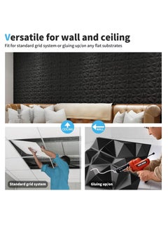 RATSAW 12 Pack 3D Wall Panels Diamond Design Pack for Living Room TV Wall and Home Decor Length 30cm Width 30cm  - Image 5