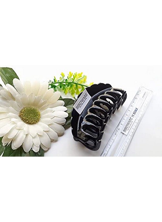 BIRDWARE Bigsize Black Shell Wooden Color Imported Acrylic Material Stone Butterfly Hair Clips For Women (Pack Of 6 Pc Black Shell Wooden Colour) | Hair Clutchers | Hair Claws Girl 2 - Image 5