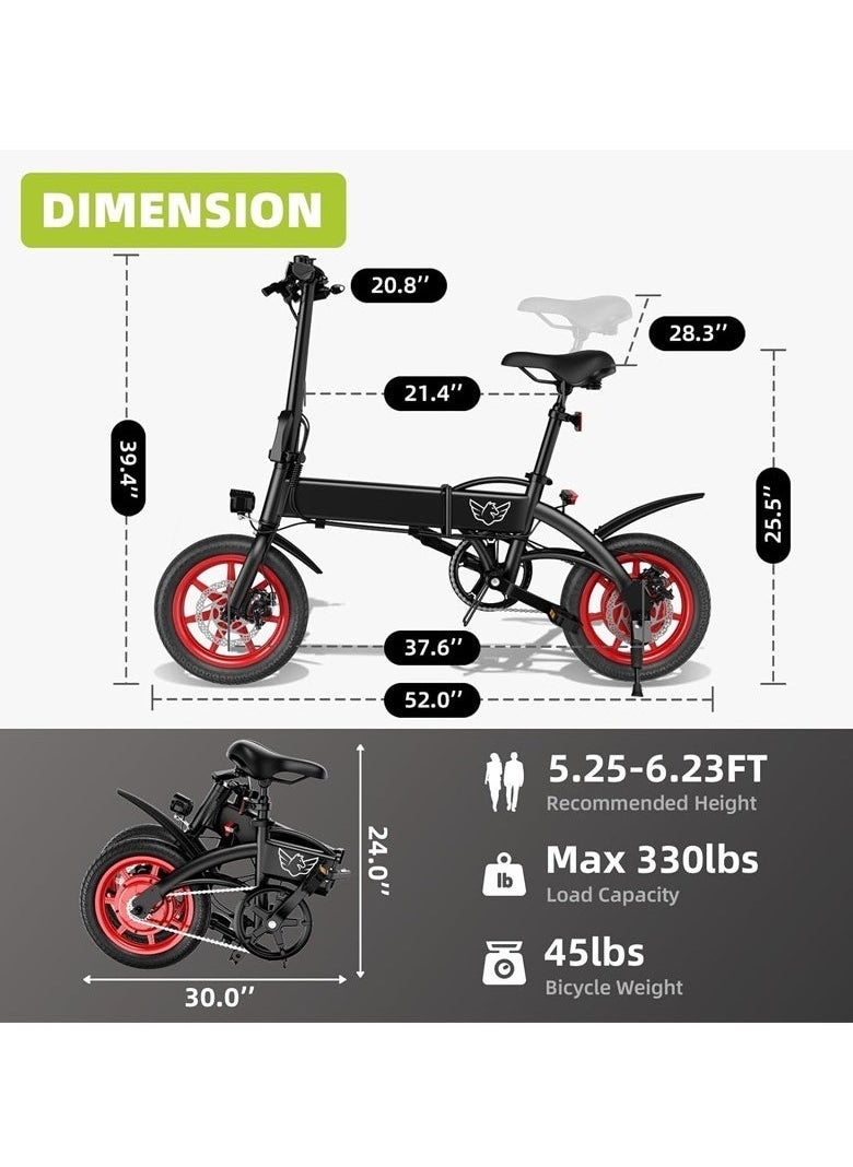 Wind Horse Premium Quality Adult Folding Electric Scooter with 350W Brushless Motor, 36V 8AH Battery, Carbon Alloy Frame, 14-Inch Tires, Dual Disk Brake, 35KM Range in Single Charge, Adjustable Seat Electric Scooter for Men and Women  - Image 3