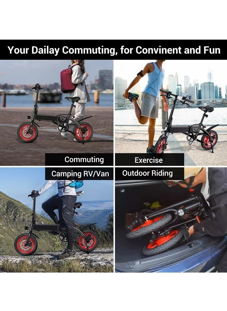 Wind Horse Premium Quality Adult Folding Electric Scooter with 350W Brushless Motor, 36V 8AH Battery, Carbon Alloy Frame, 14-Inch Tires, Dual Disk Brake, 35KM Range in Single Charge, Adjustable Seat Electric Scooter for Men and Women  - Image 4