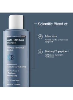 BARE ANATOMY Bare Anatomy Anti Hair Fall Shampoo | 5x Hair Fall Control | Powered By Adenosine & Peptides | For All Hair Types | Sulphate & Paraben Free | DHT Blocker Promotes Hair Growth | For Women & Men | 250ml  - Image 3