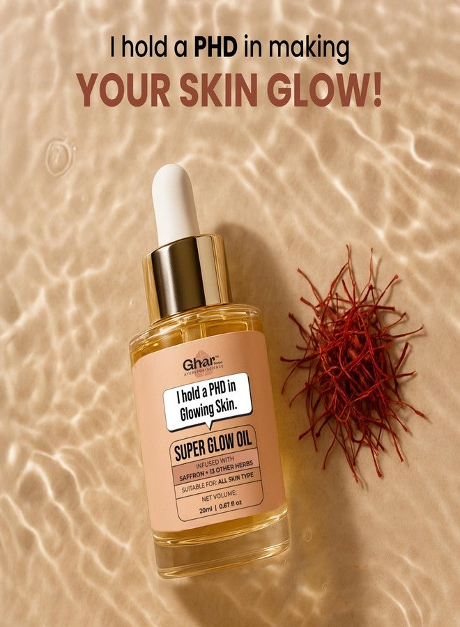 Ghar Soaps Super Glow Oil with Saffron & 12+ Ayurvedic Herbs | Slow-Infused in Argan, Almond & Olive Oils | Brightening Face Oil for Natural Glow, Even Skin Tone & Radiant Skin - Image 2
