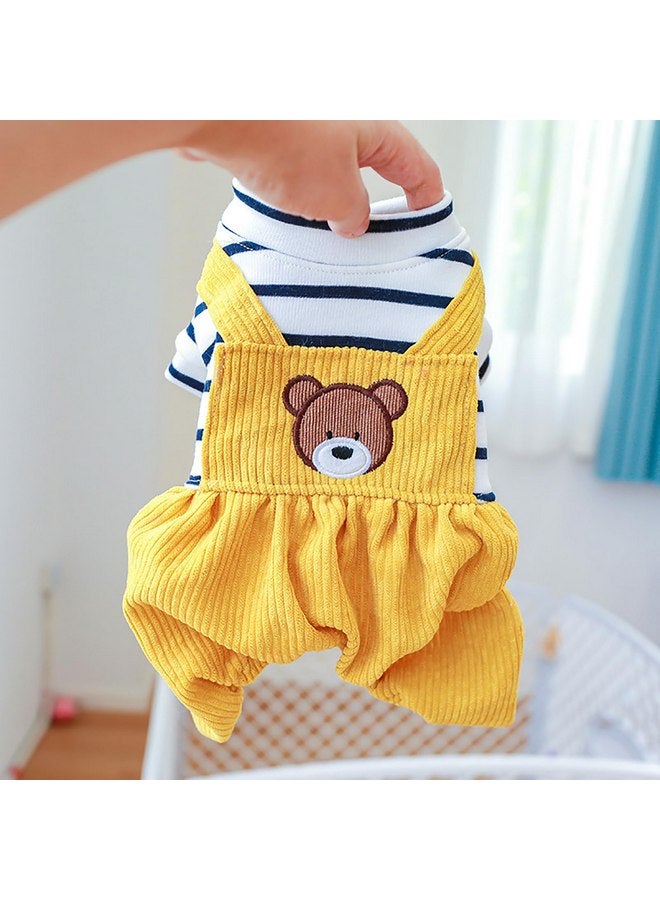 ملابس مريحة وناعمة للكلاب، زي دب من قطعة واحدة للكلاب، قميص سويت شيرت لطيف للجرو، بنطلون مخملي، ملابس خريف وشتاء أنيقة للحيوانات الأليفة للكلاب الصغيرة، زي زي تشيهواهوا داشوند اليومي للعطلات - Image 4