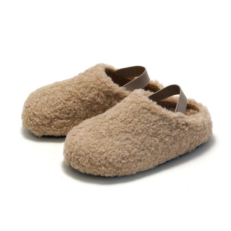 Ruizu New Product Children's Maomao Cork Cotton Shoes Boys' Warm fleece-lined Sandals Girls' Cotton Sandals and Slippers Fleece - Image 2
