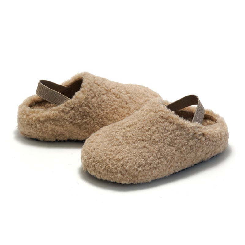 Ruizu New Product Children's Maomao Cork Cotton Shoes Boys' Warm fleece-lined Sandals Girls' Cotton Sandals and Slippers Fleece - Image 4