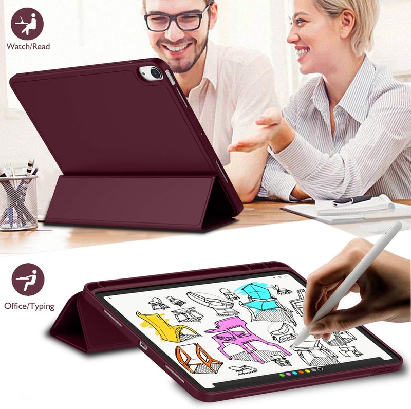 iMieet iPad Air 11 Inch Case M3(2025) / M2 (2024), iPad Air 5th/4th Generation Case 2022/2020 10.9 Inch with Pencil Holder,Trifold Stand Smart Case with Soft TPU Back(Wine) - Image 5
